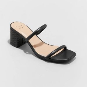 Women's Cris Mule Heels - A New Day Black